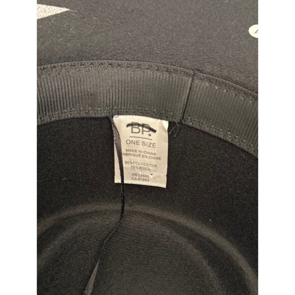 New BP. NORDSTROM Women's Black Wide Brim Embellished Felt Boater Hat - Picture 3 of 3